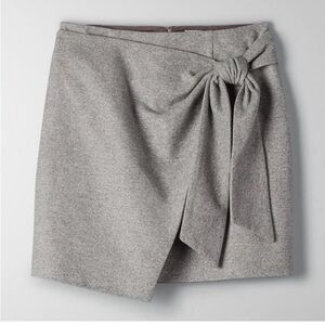 ARITZIA WILFRED Wrap-Front Skirt Light Grey Wool Cashmere Mini Skirt